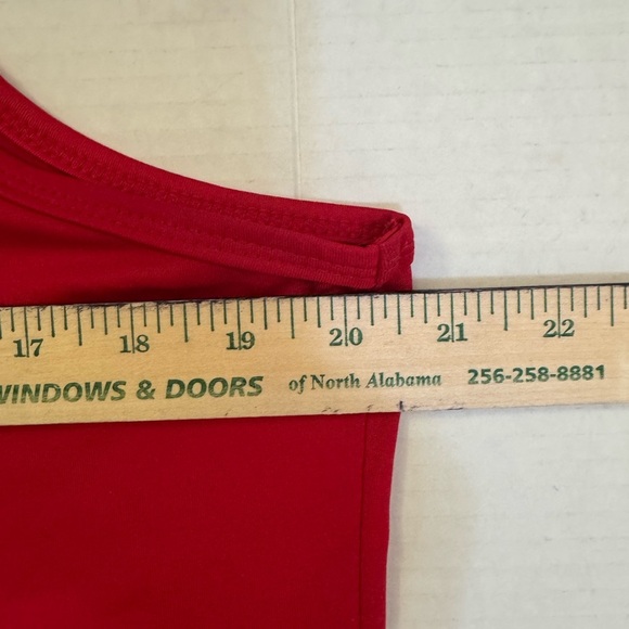 New Directions Wide Shoulder Straps Red Tank Top - Picture 4 of 6